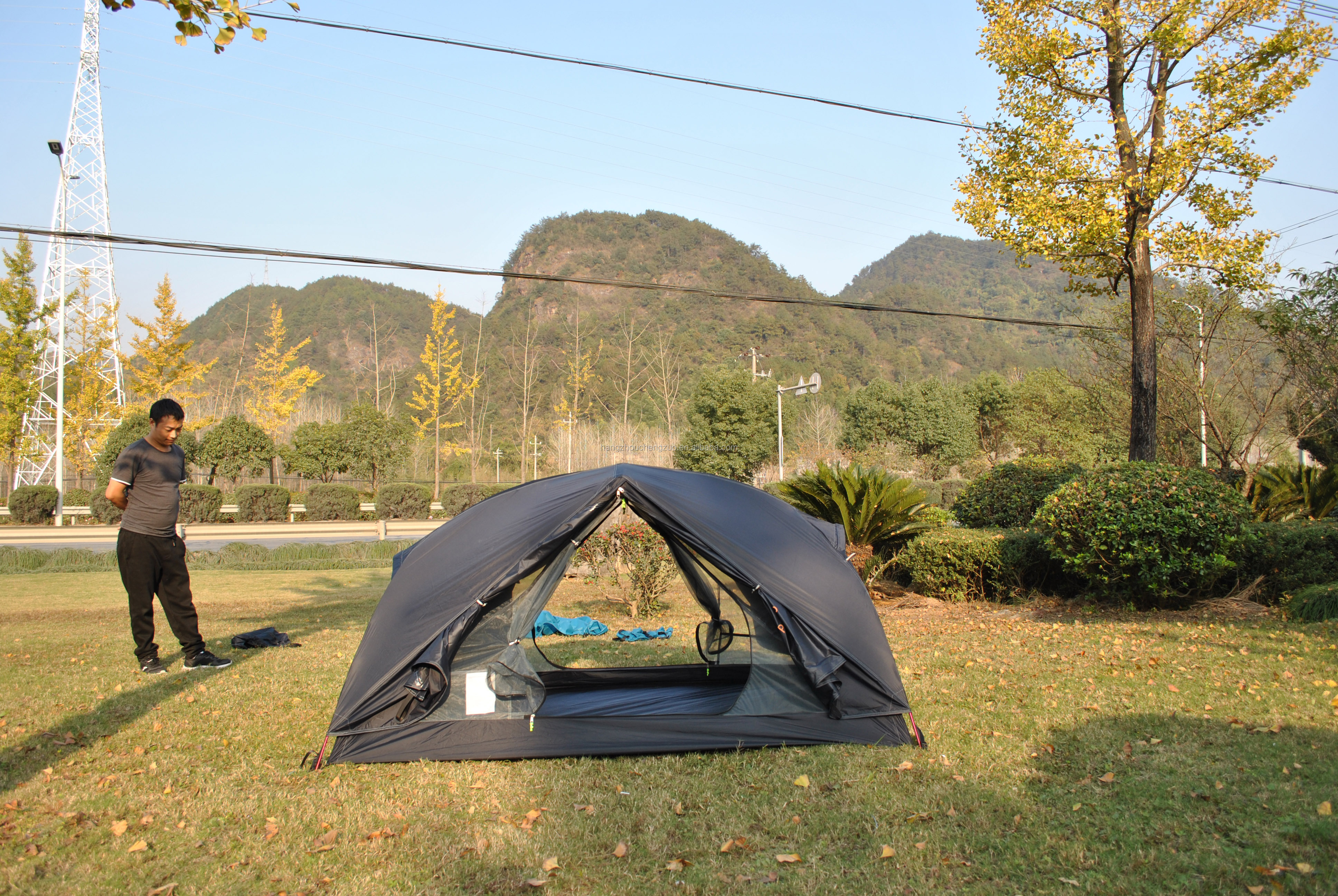 Cheap Goat Tents Black tent,Ultralight 2 Person 20D Silicone Nylon camping tent,CZX 435B Black MSR Hubaba NX 2 Person tent with footprint Tents 